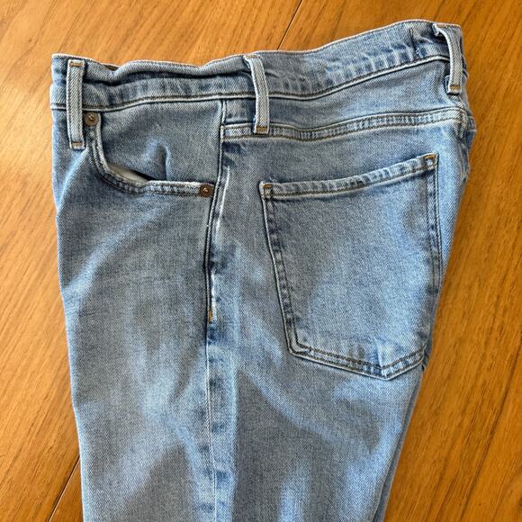 AGOLDE Jeans Size 26 Nico High Rise Button Fly Fray Raw Hem Light Wash Stretch - Picture 7 of 16